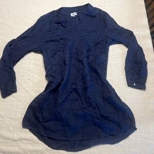 HIHO designed in Tortola BVI linen dress in dark blue